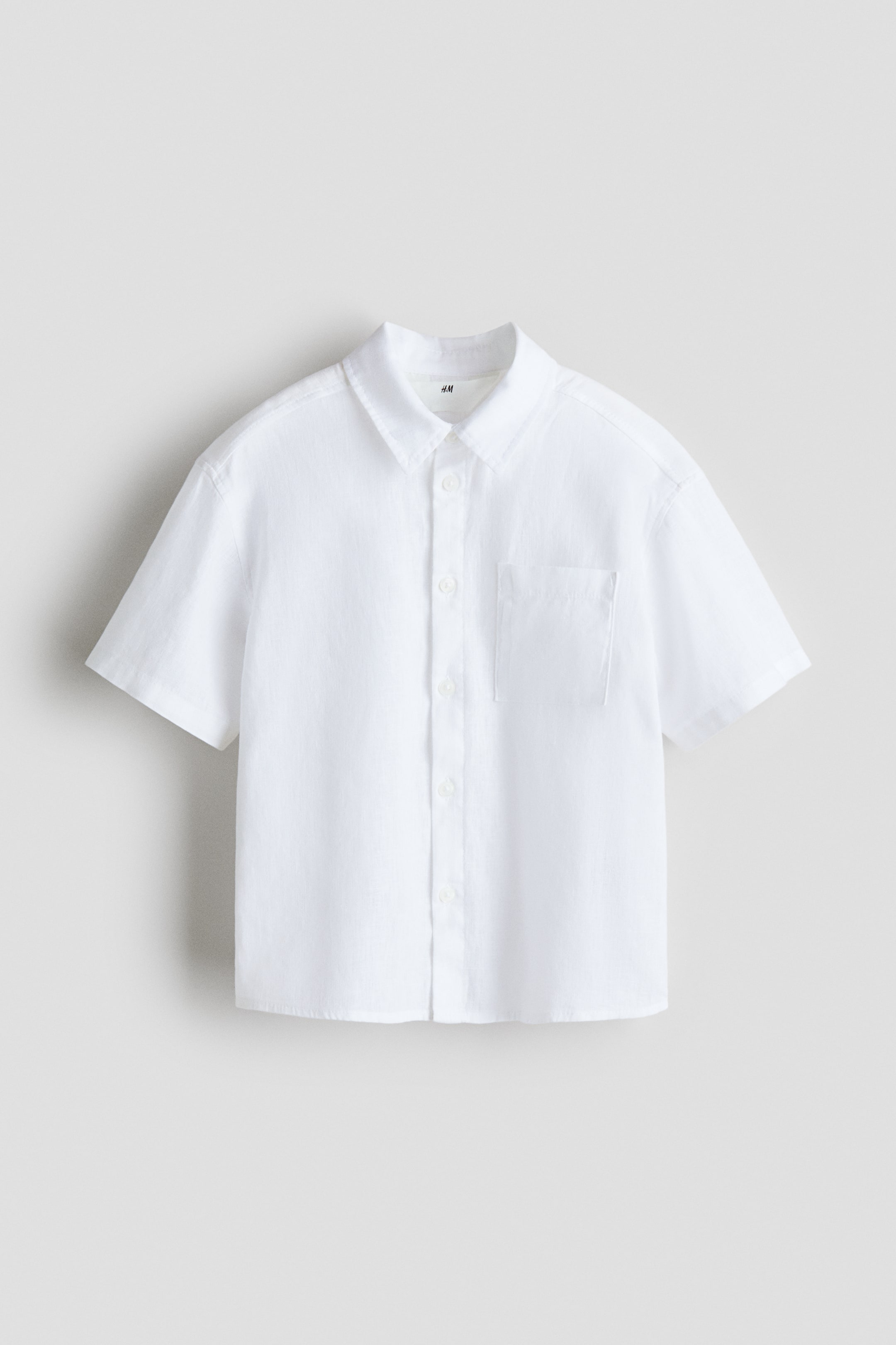 הצגת תמונה גדולה יותר: חולצה עם שרוולים קצרים מתערובת פשתן - לבן - Kids | H&M IL 1