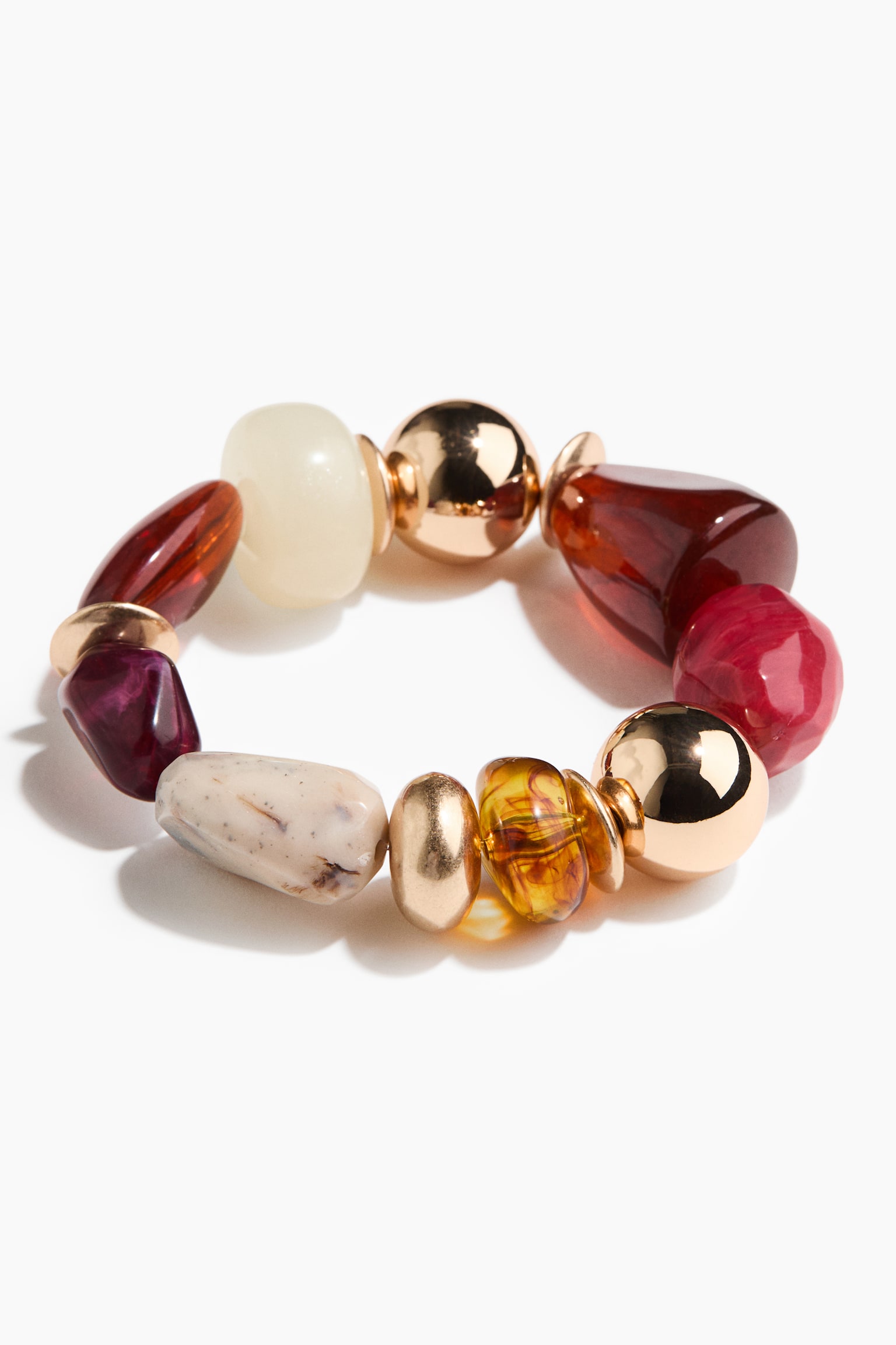 Bracelet - Gold-coloured/Burgundy - 3