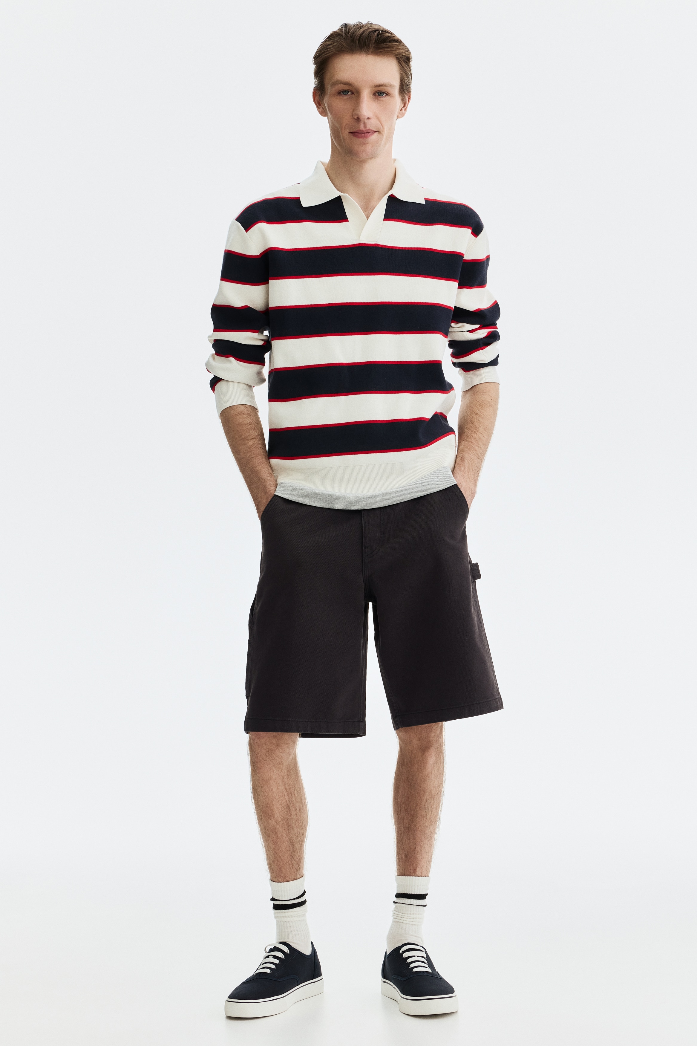 Relaxed-Fit Carpenter Shorts - Black/White/Burgundy/Brown