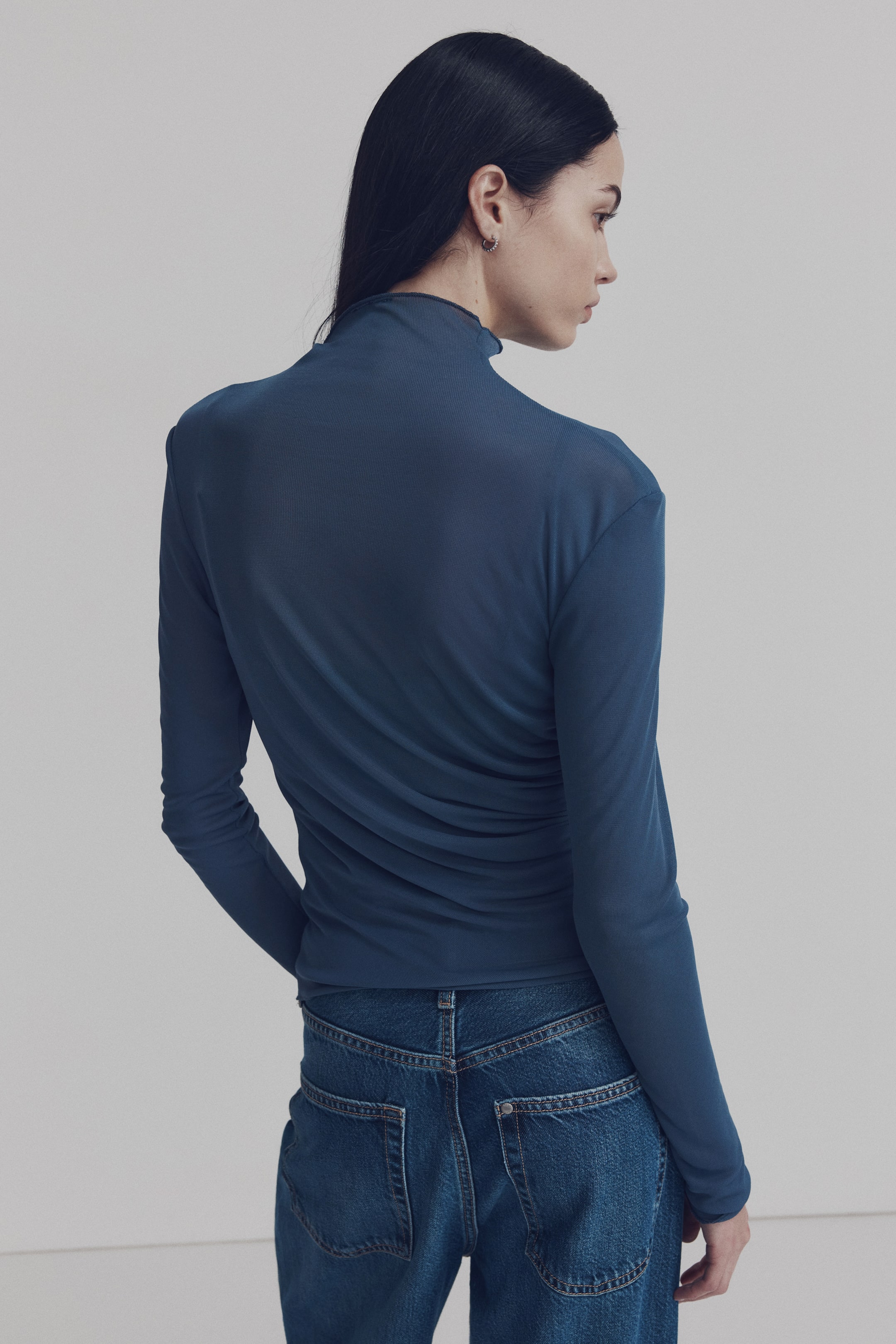 Büyük resmi görüntüle: İnce Jarse Üst - Çelik mavisi - KADIN | H&M TR 3