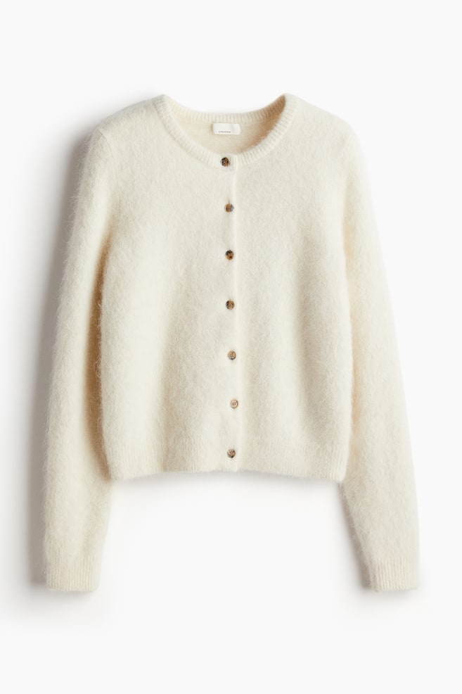 Alpaca-blend cardigan - Cream - 1