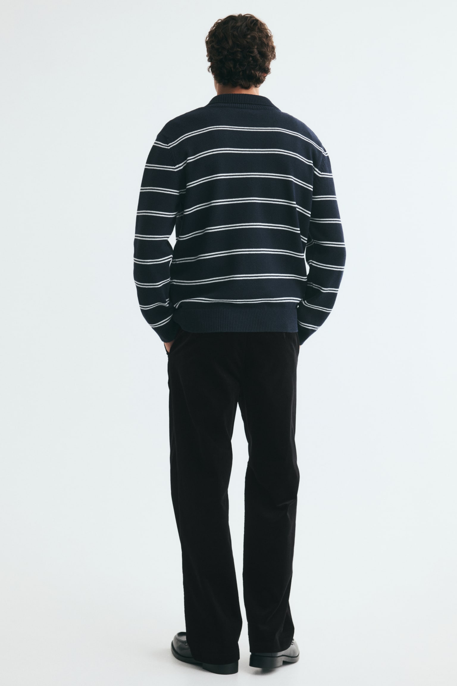 Мужские брюки H&M Relaxed-Fit Corduroy, цвет: Чёрный — фото 5