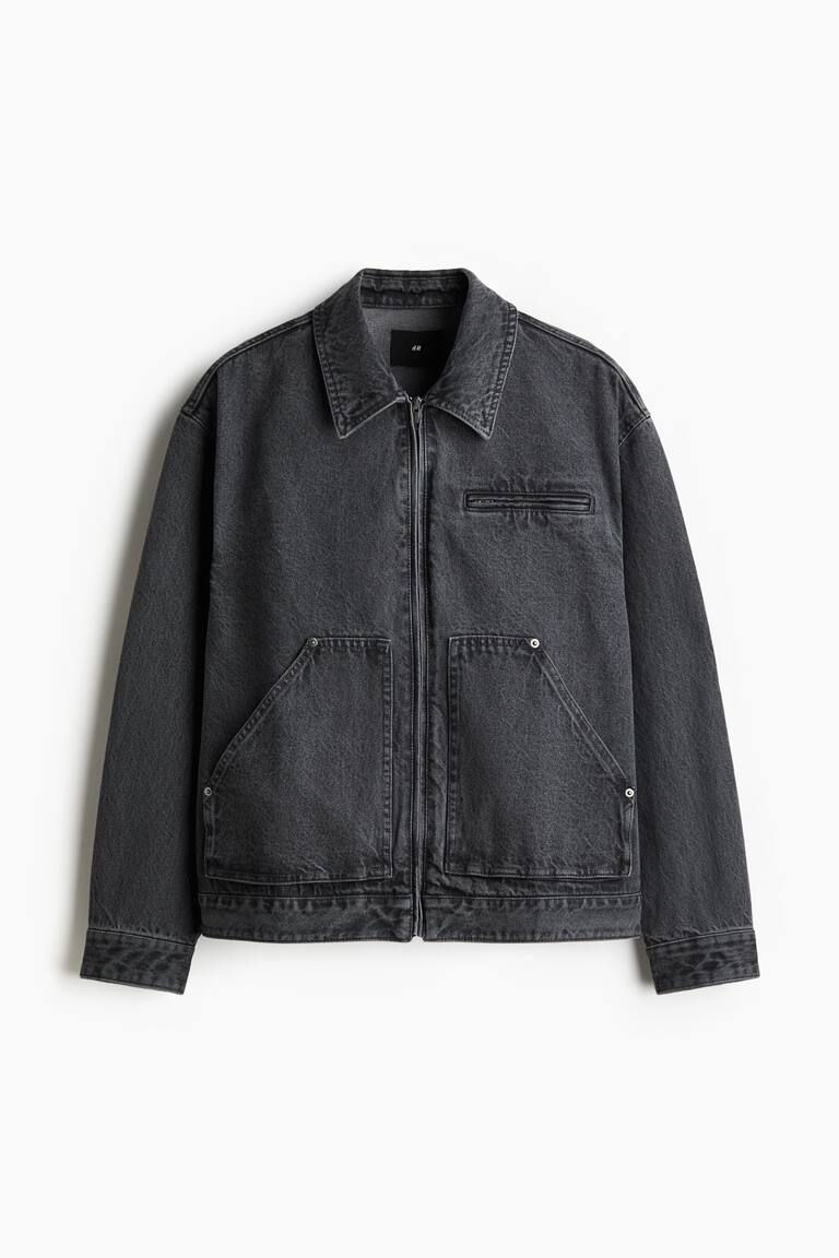 ルーズフィット デニムジャケット - ダークデニムグレー - Men | H&M JP