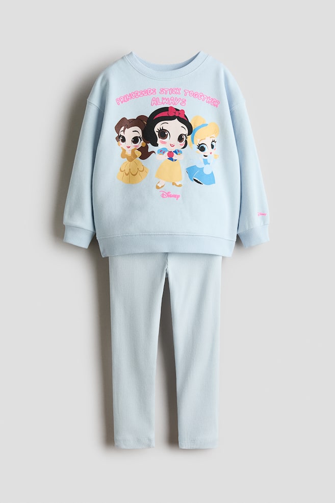 2-piece top and leggings set - Light blue/Disney Princesses/White/Peppa Pig/Light purple/PAW Patrol/Navy blue/Lilo & Stitch/Light pink/Frozen/Light blue/Cinnamoroll/Cream/Hello Kitty/White/Minnie Mouse - 1