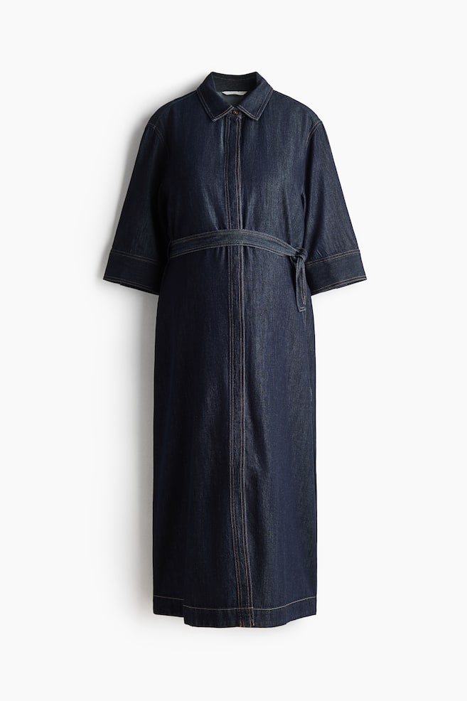 MAMA Denim Shirt Dress - Dark denim blue - 1