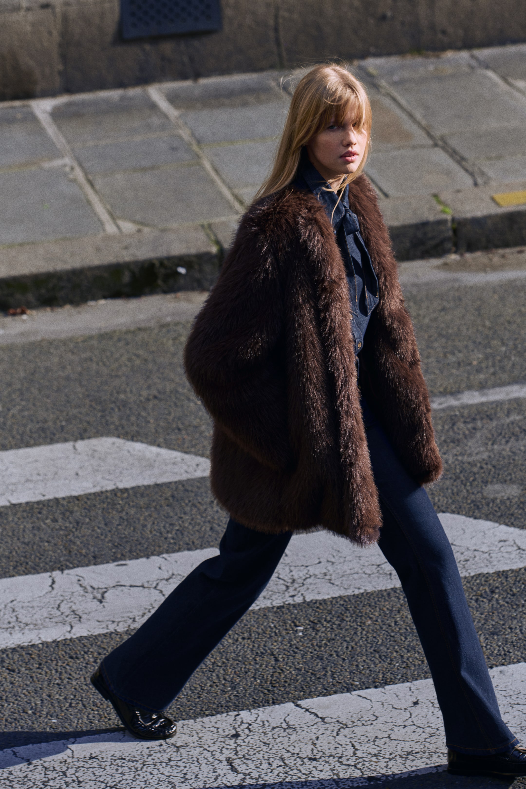 View larger image: Fluffy coat - Dark brown - Ladies | H&M 2