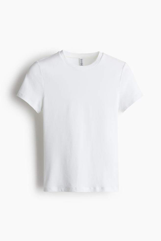 Fitted T-Shirt - White/Black/Beige/Gray/Light peach pink/Navy blue - 1
