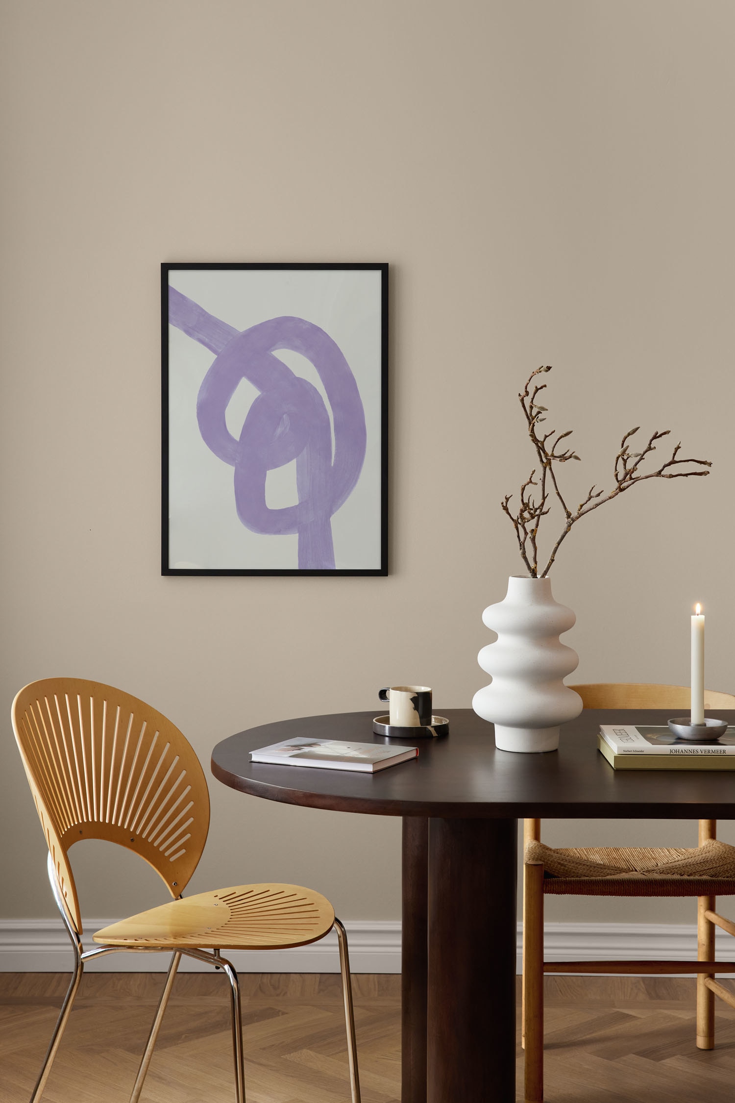 Purple Knot Plakat - Lilla/beige