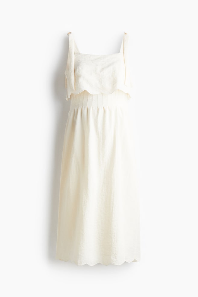 MAMA Robe d'allaitement avec bretelles à nouer - Crème/Crème/fleuri/Jaune clair - 1