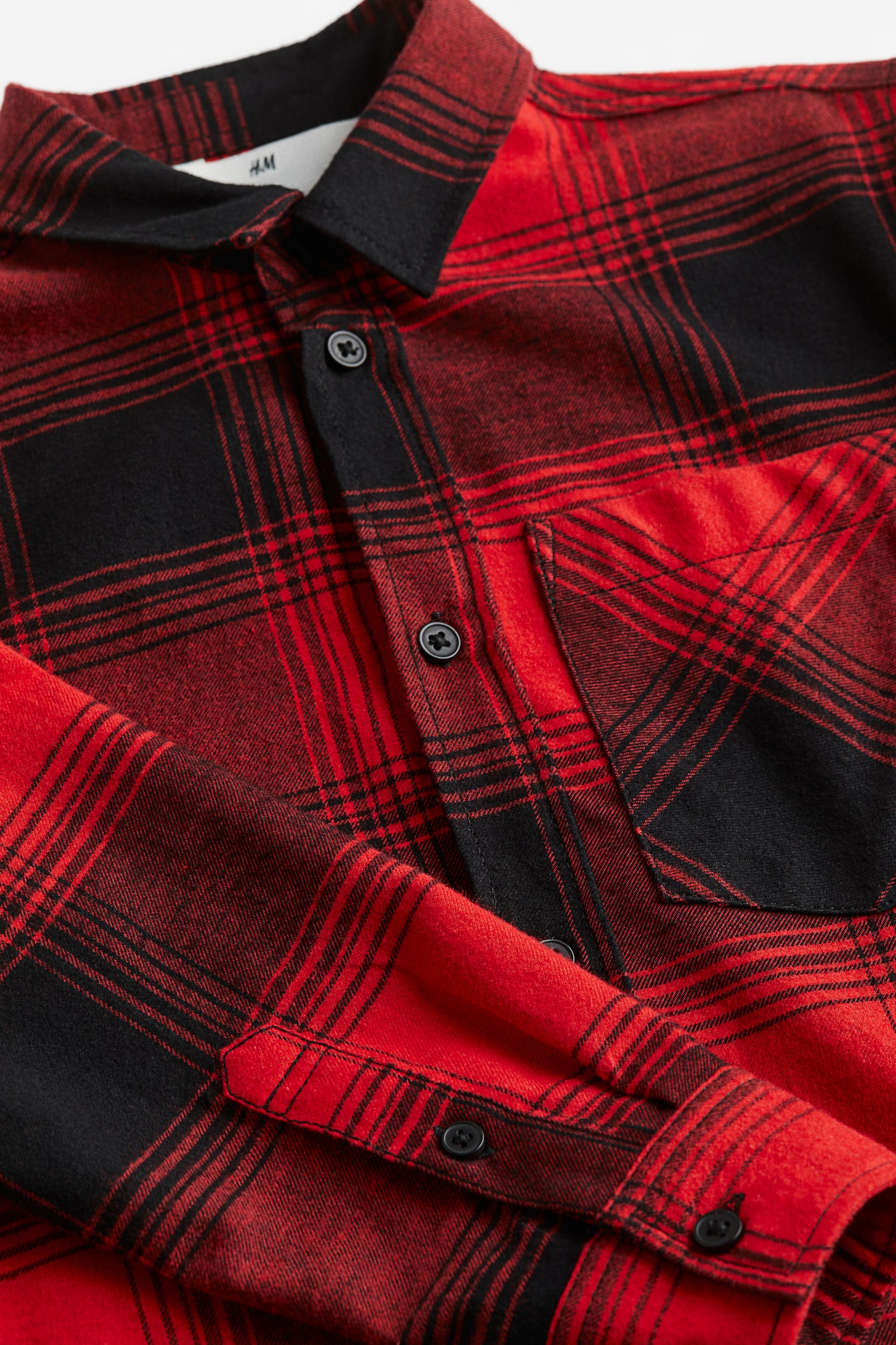 Cotton Flannel Shirt - Red/Check - 2