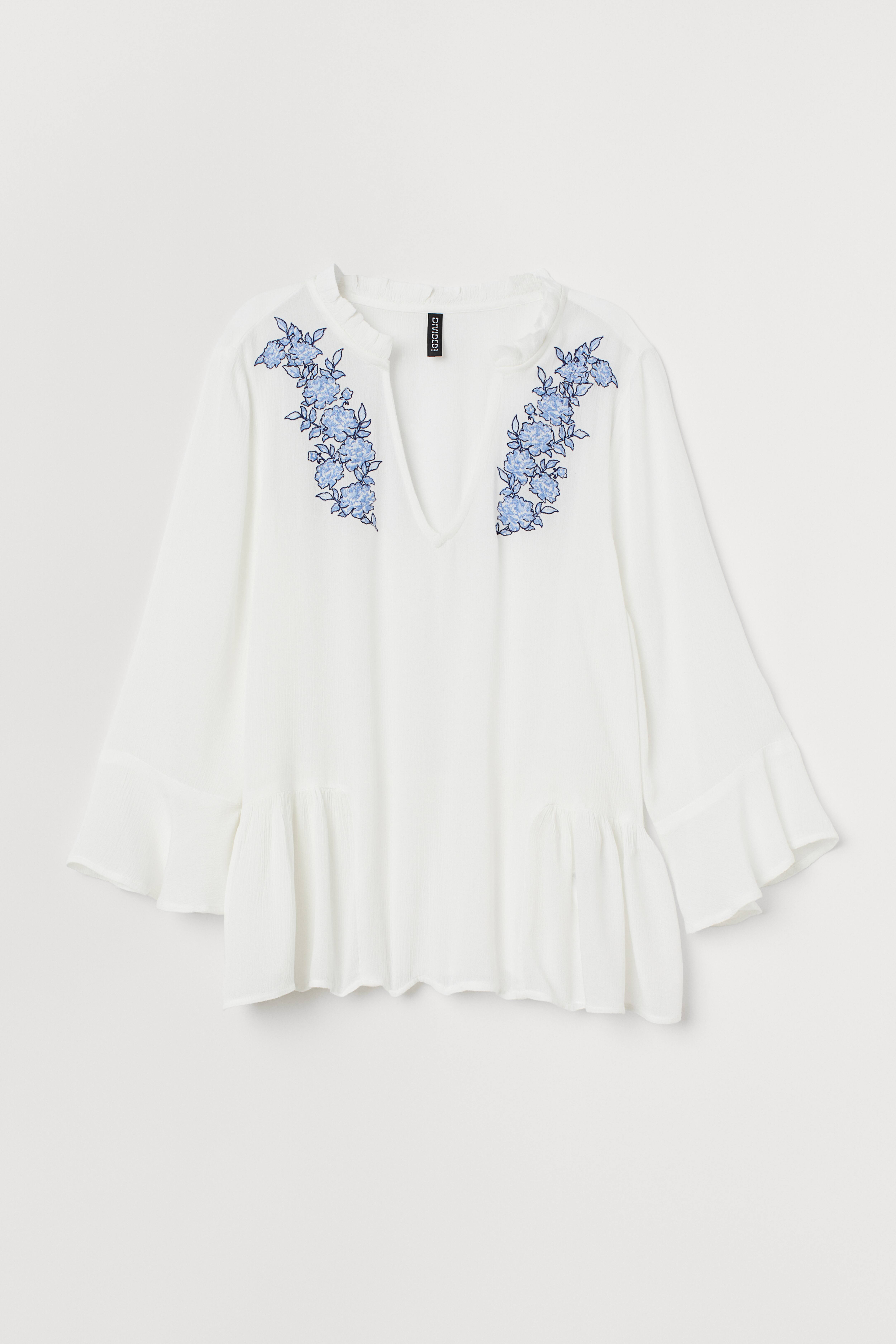 Aqua strappy purchases embroidered white blouse