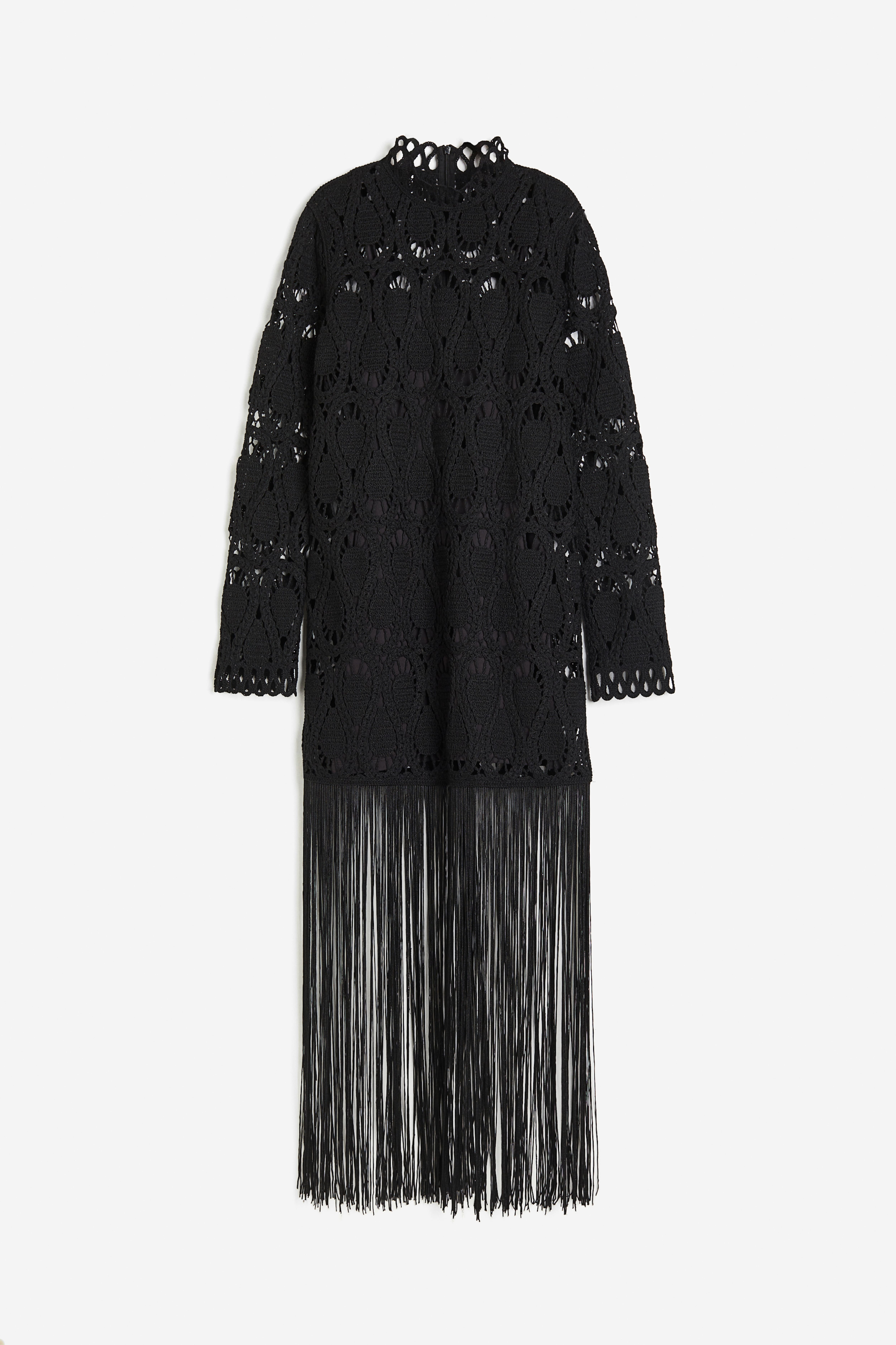 Black fringe dress h&m best sale