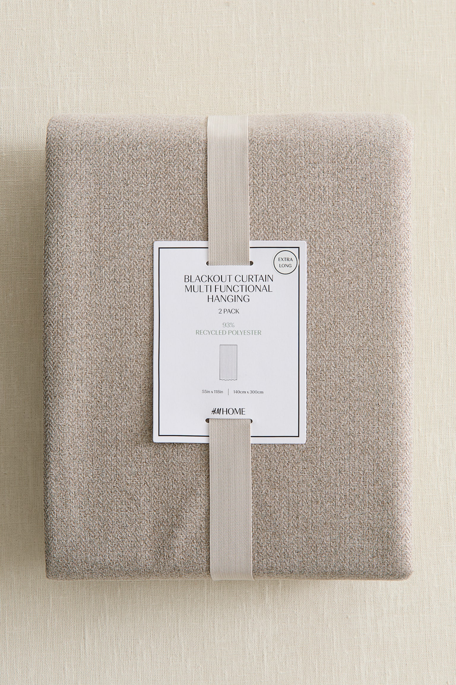 Tende oscuranti extra lunghe 2 pezzi - Beige mélange/Verde kaki - 4