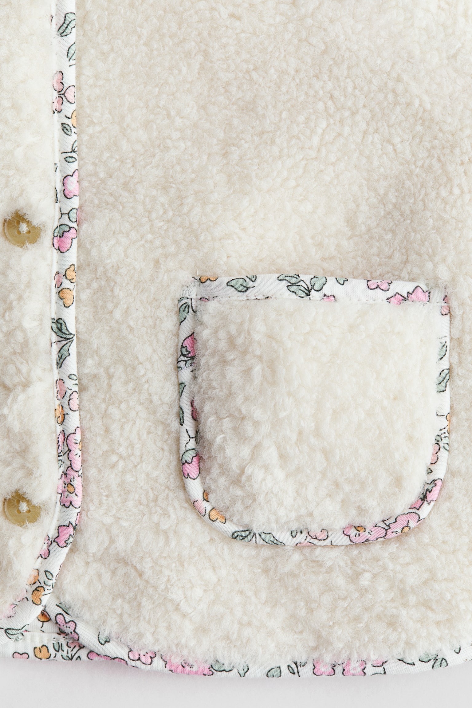 Saco en tejido peluche - Blanco/Floreado - 5