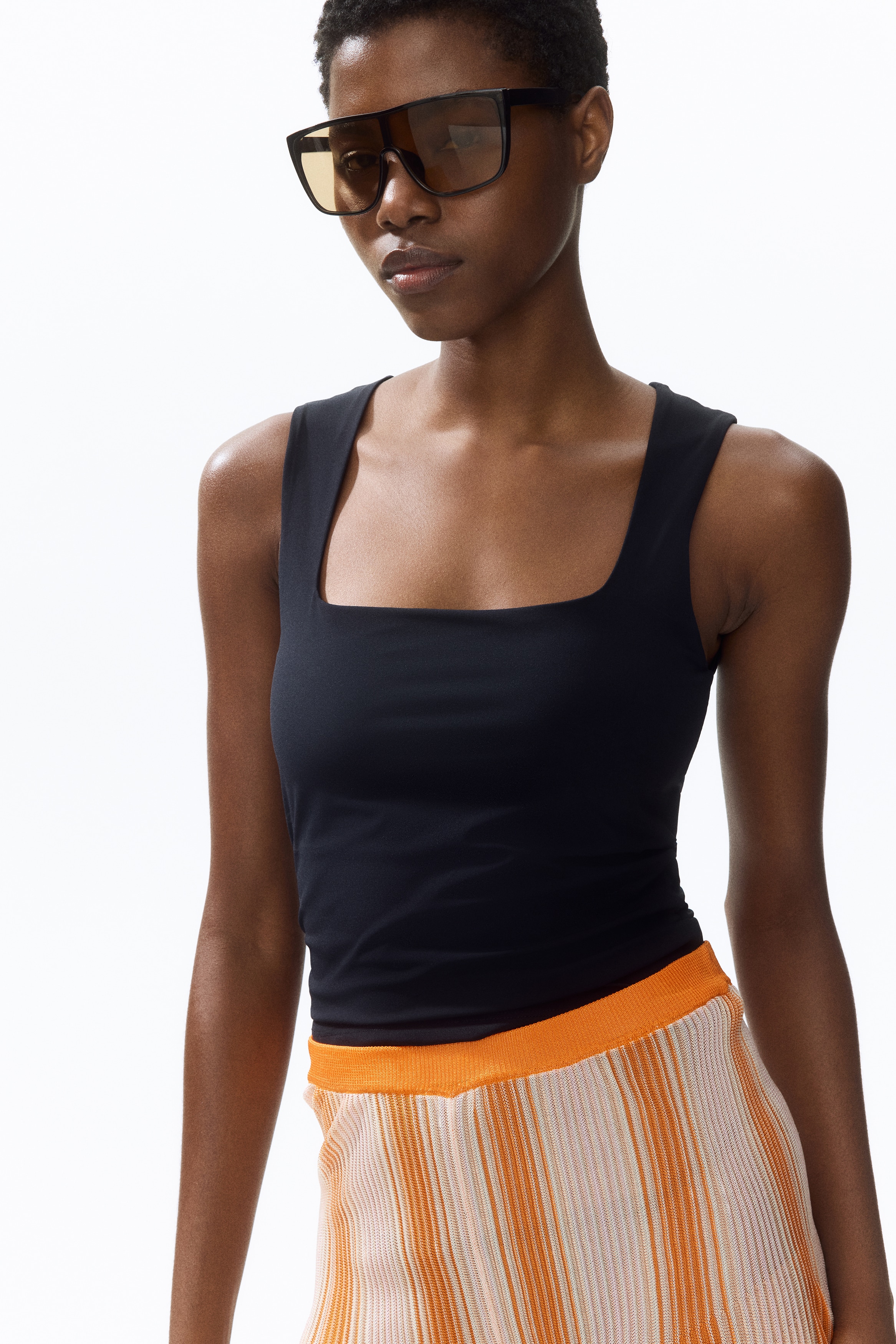 Women's Black Square-Neck Tank Top | H&M US