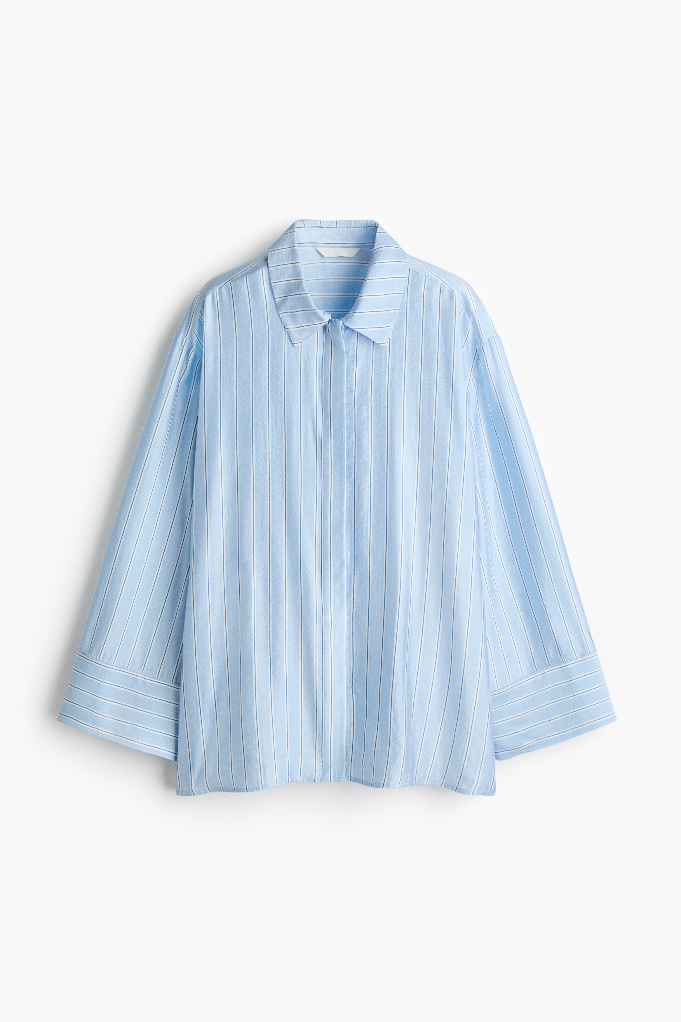 Camisa oversize - Azul claro/Rayas/Rosa claro