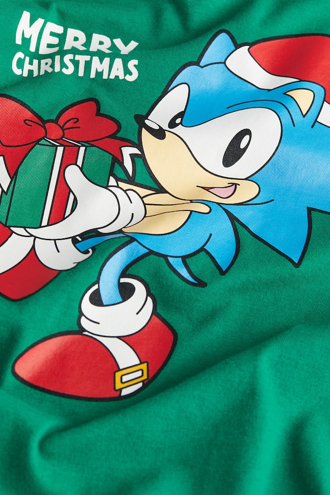 Printed long-sleeved T-shirt - Green/Sonic the Hedgehog/Orange/Pokémon/Black/Disney - 2