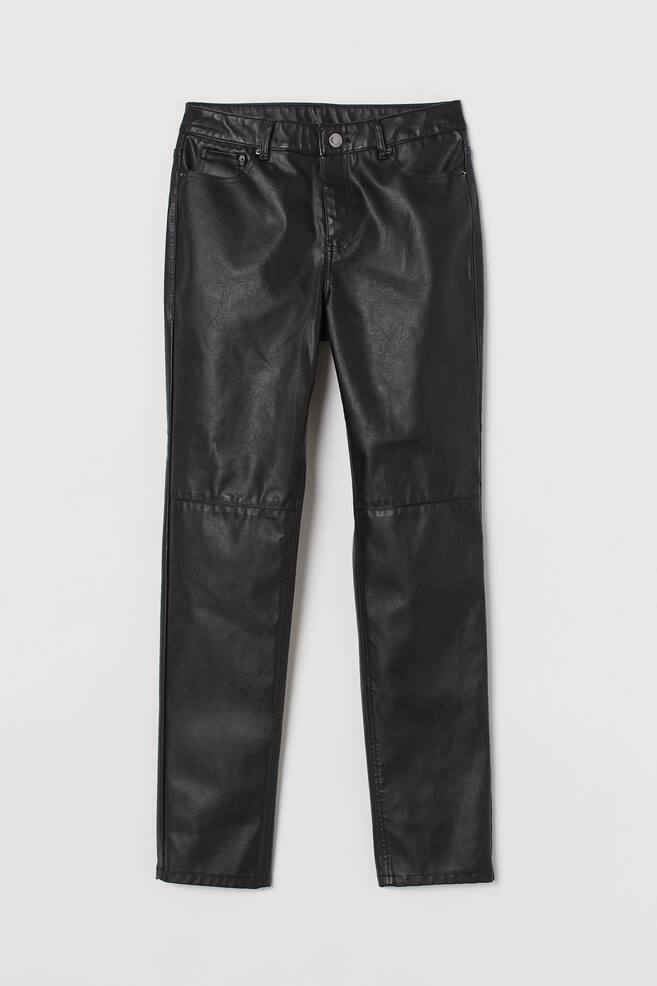 Imitation leather trousers - Black - 1