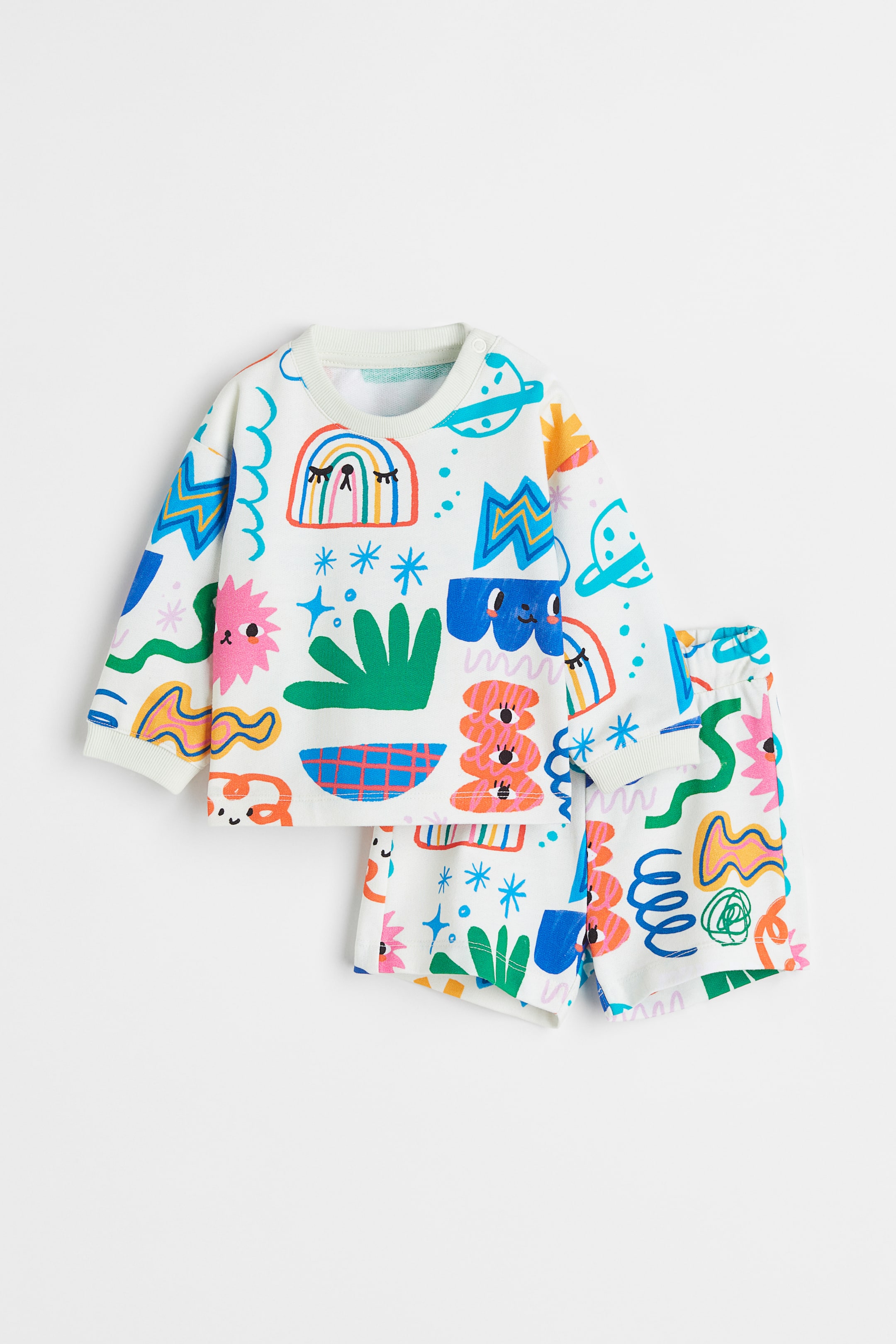 2-piece Patterned Set - White/patterned - Kids | H&M US