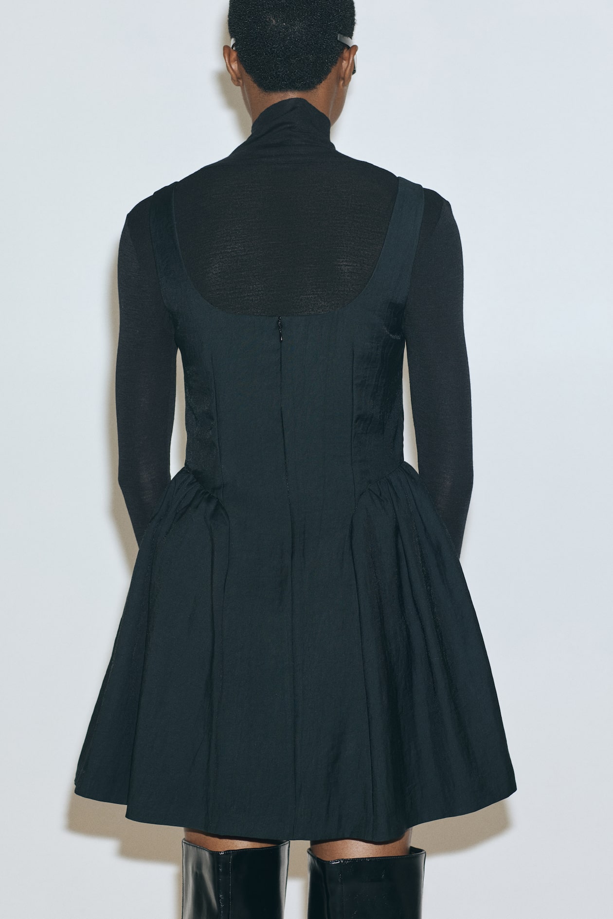 Gathered Square-Neck Dress - image 3