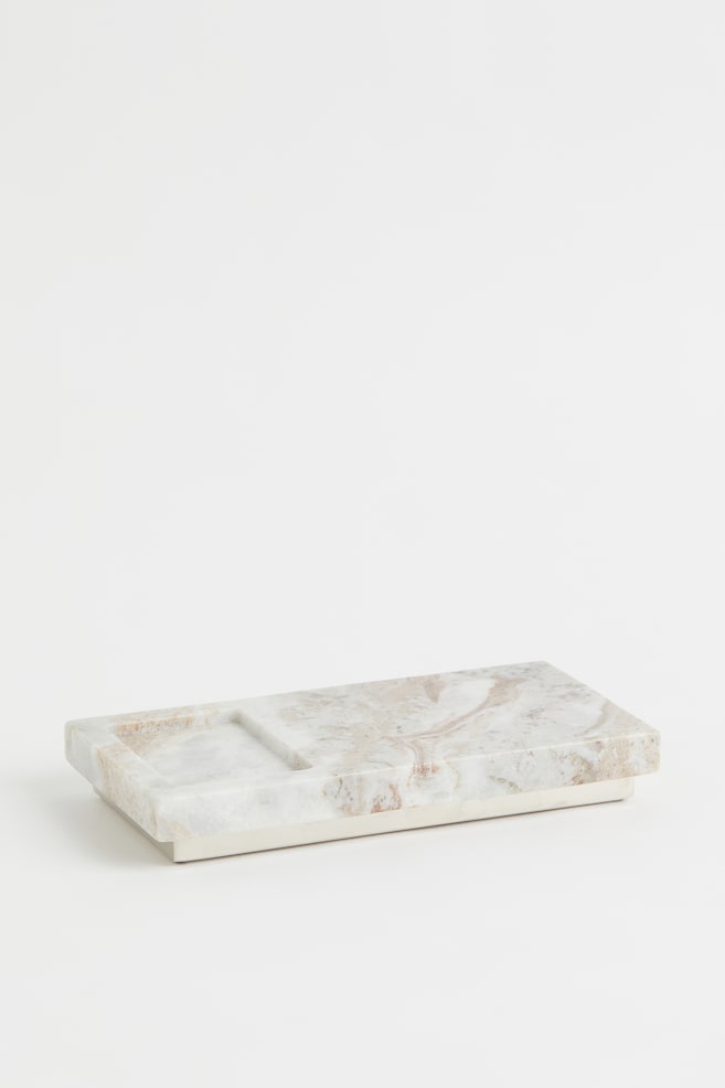 Tvålfat i marmor - Beige/Svart/Marmor/Vit/Marmor - 1