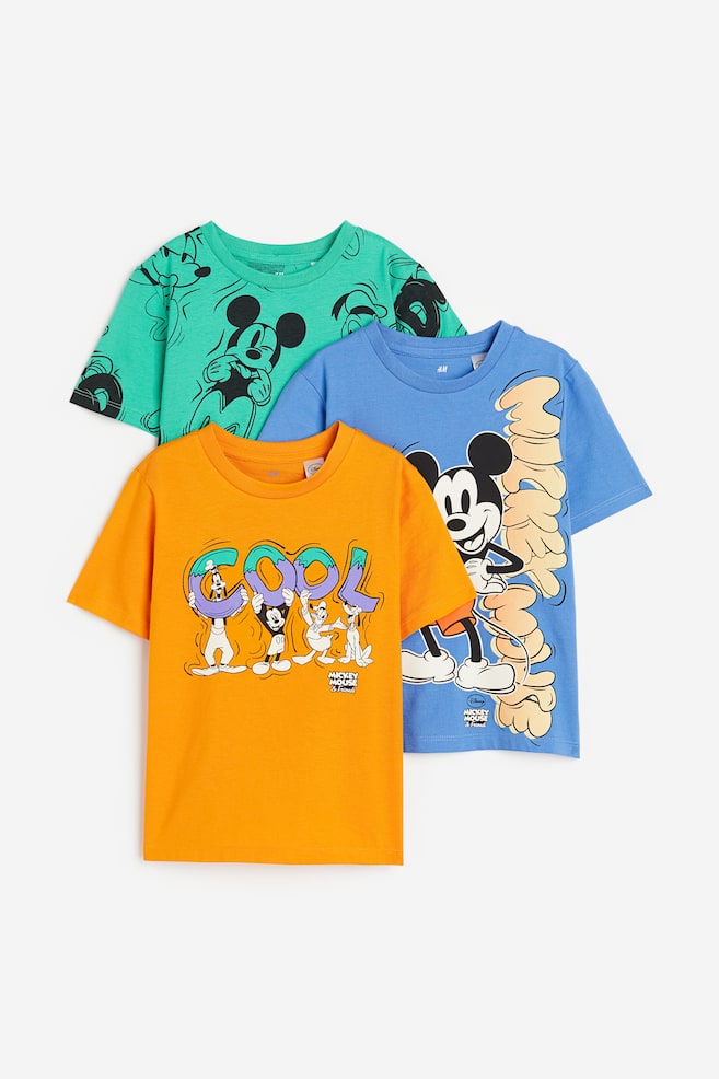 3-pack printed T-shirts - Blue/Mickey Mouse/Blue/Sonic the Hedgehog/Brown/Jurassic World/Green/LEGO Ninjago/dc/dc/dc/dc/dc/dc - 1