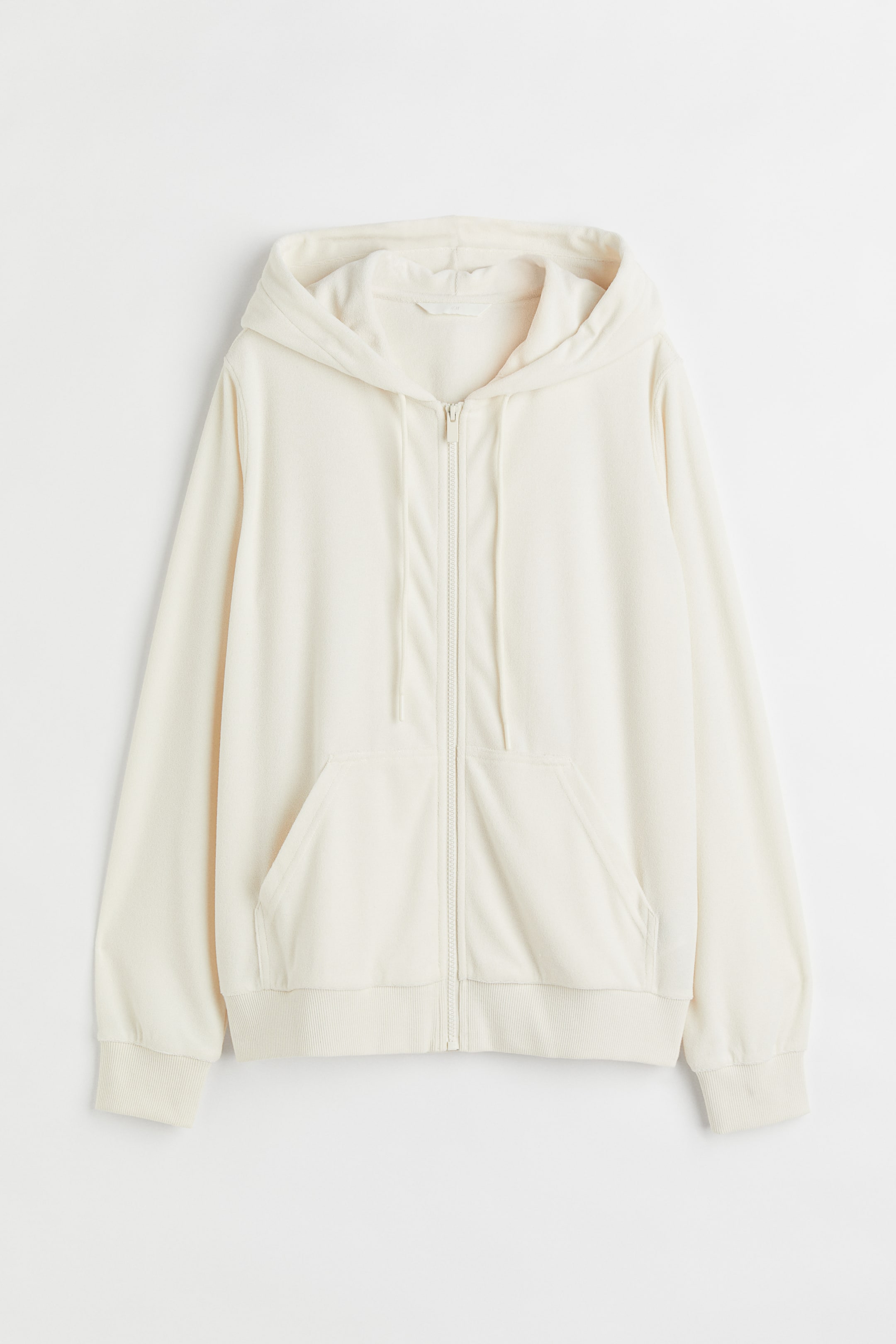 查看大圖: 毛巾布拉鍊連帽外套 - 奶油色 - Ladies | H&M 1