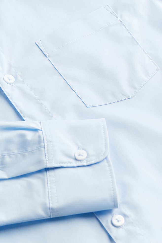 Easy-iron shirt - Light blue/White/Dark grey - 2