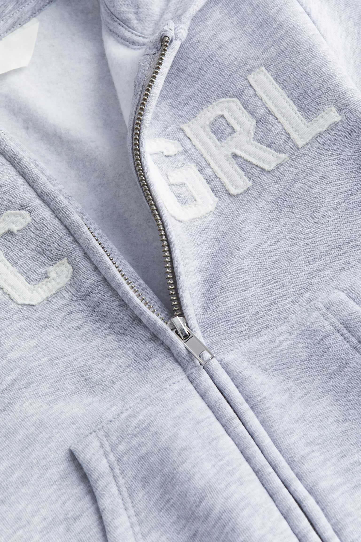 Design Detail Zip Up Hoodie - Light grey marle/NYC - 5