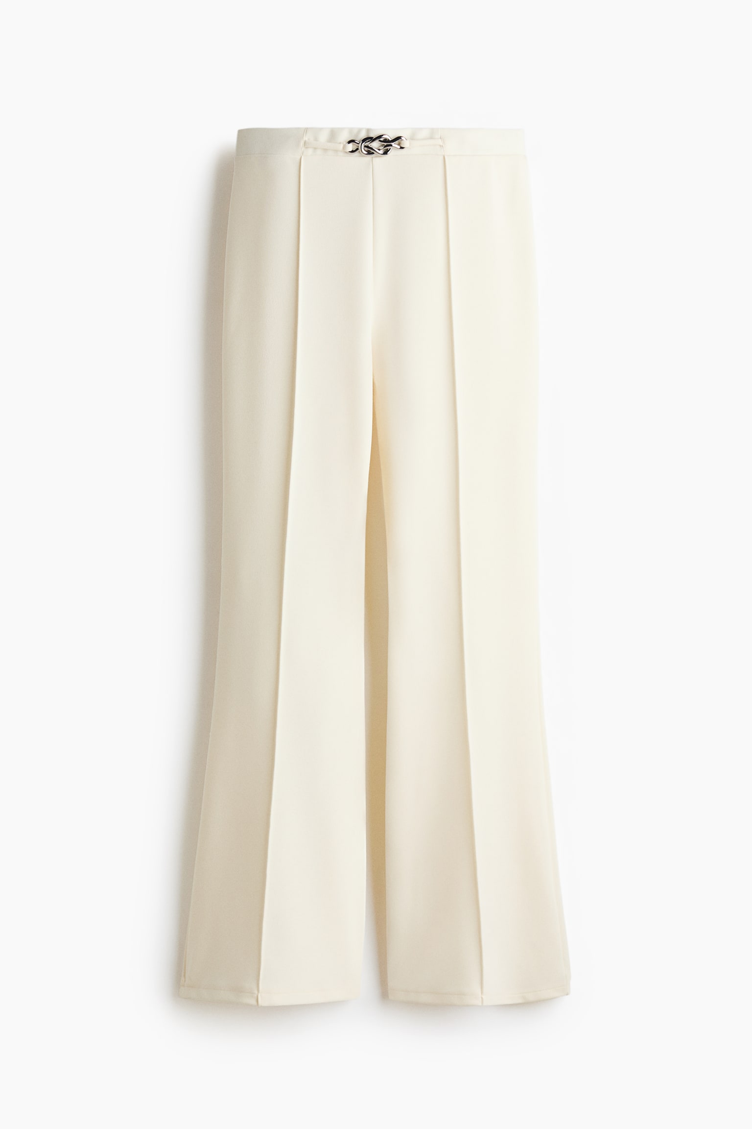 Штани буткат із подвійного трикотажу - Кремовий/Чорний/Темно-коричневий - 1