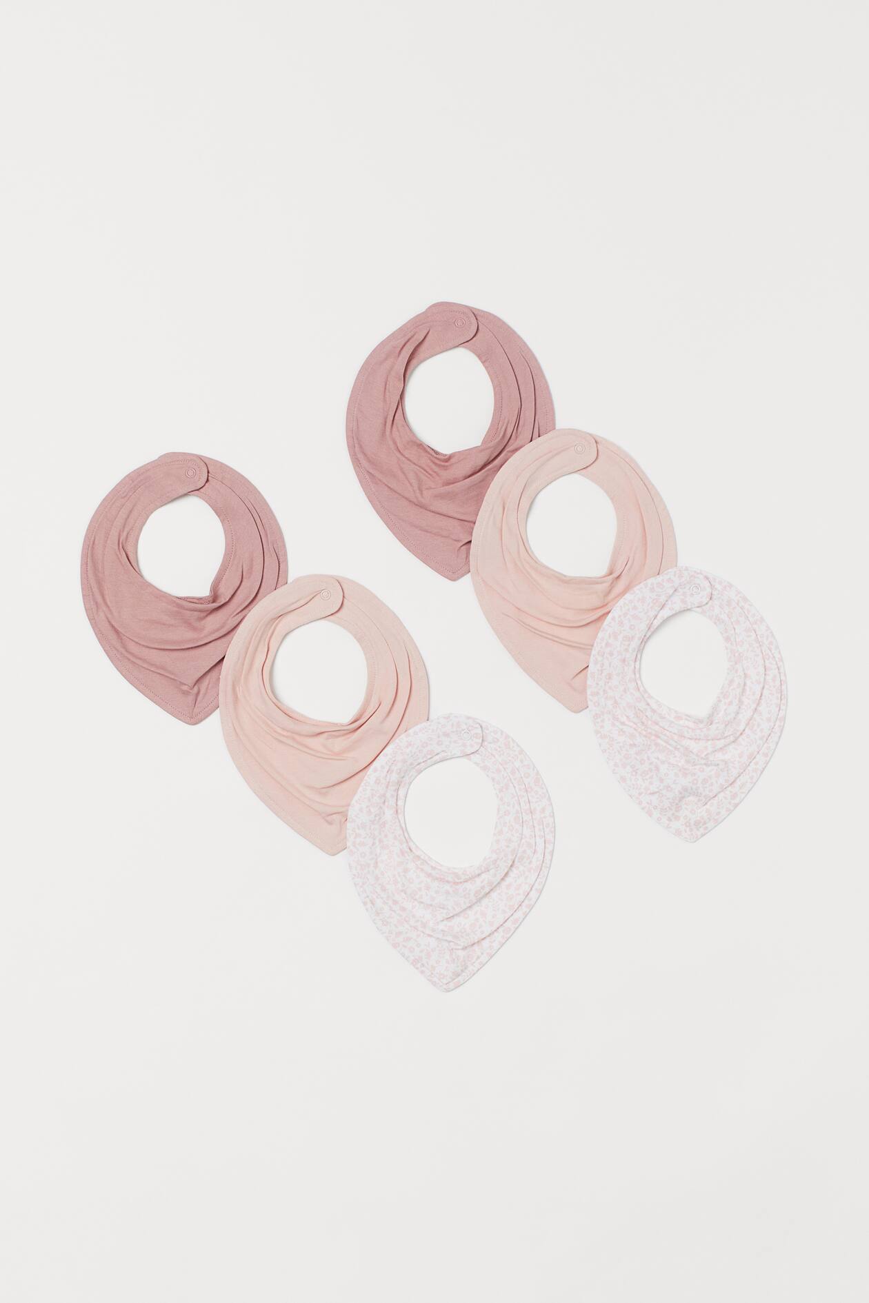 6-pack triangular scarves - Powder pink/Floral - Cotton - Kids | H&M IE