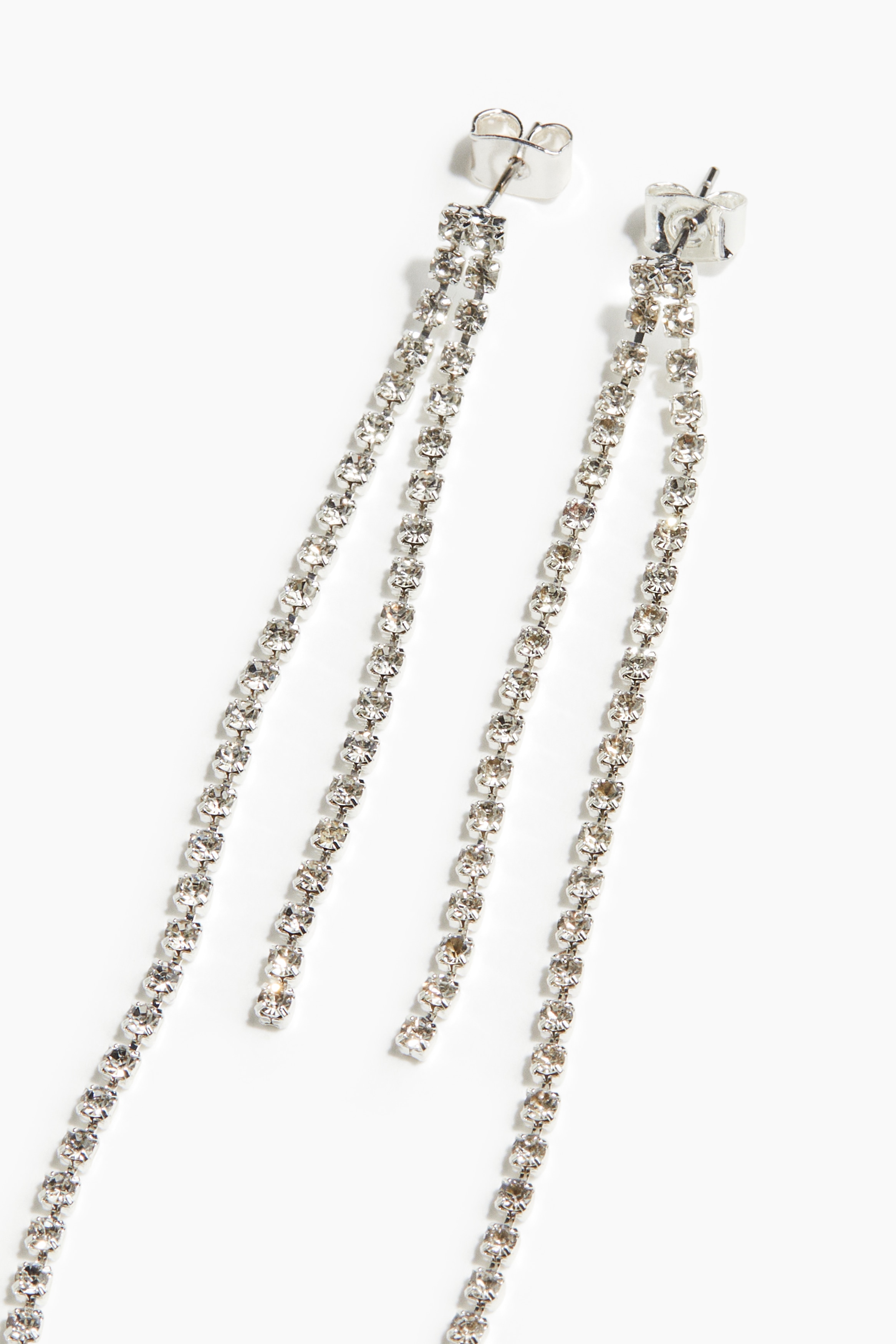 Women's Silver-colored Rhinestone Earrings | H&M CA