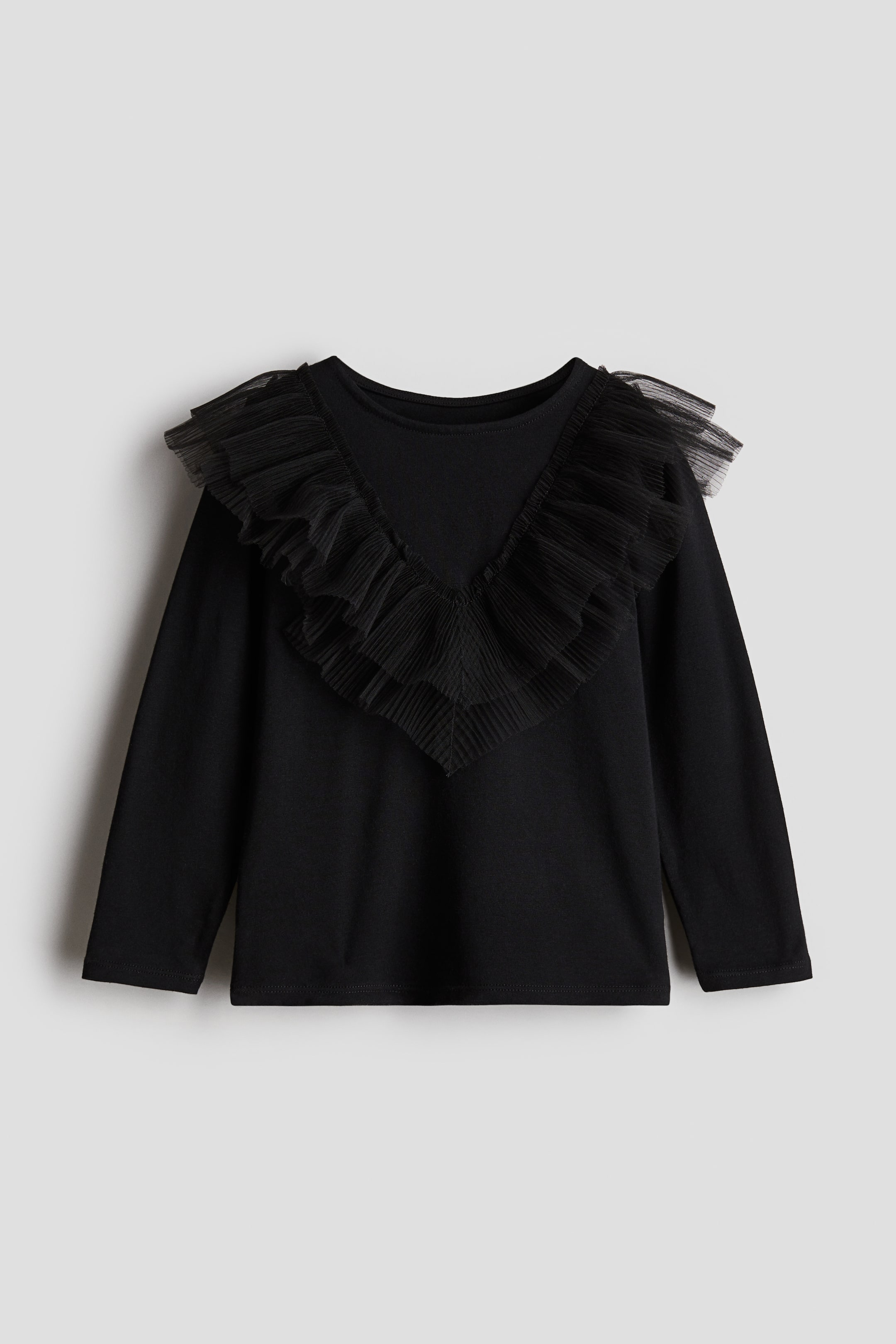 Flounce-Trimmed Cotton Top