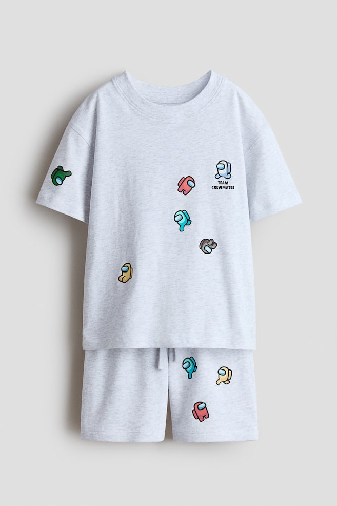 2-piece printed jersey set - Light grey marl/Among Us/Black/Sonic the Hedgehog - 1