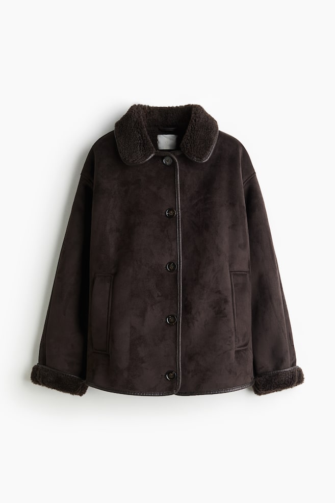 Double-faced jacket - Dark brown - 1
