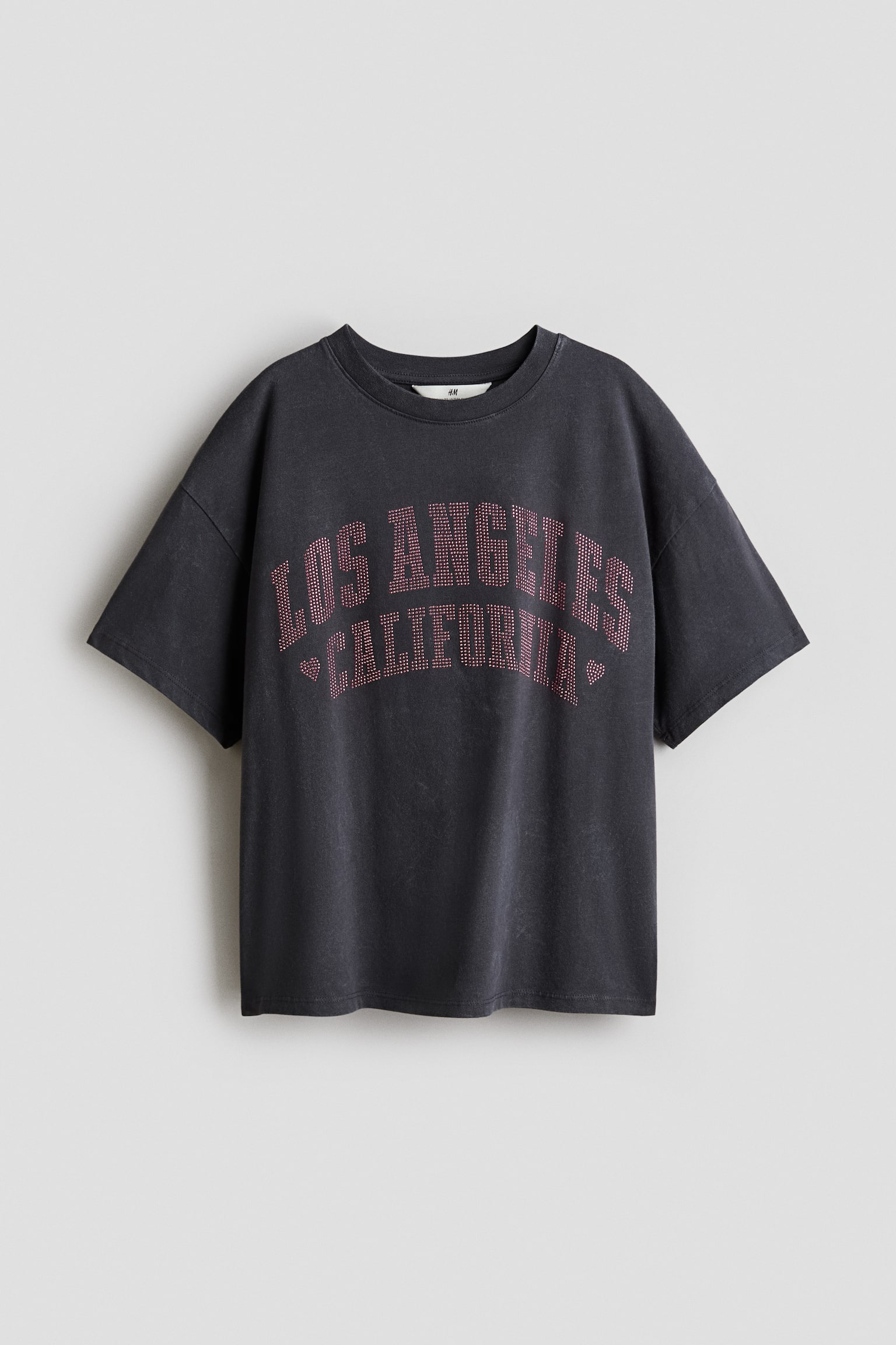Loose-fit printed T-shirt - Gris oscuro/Los Angeles