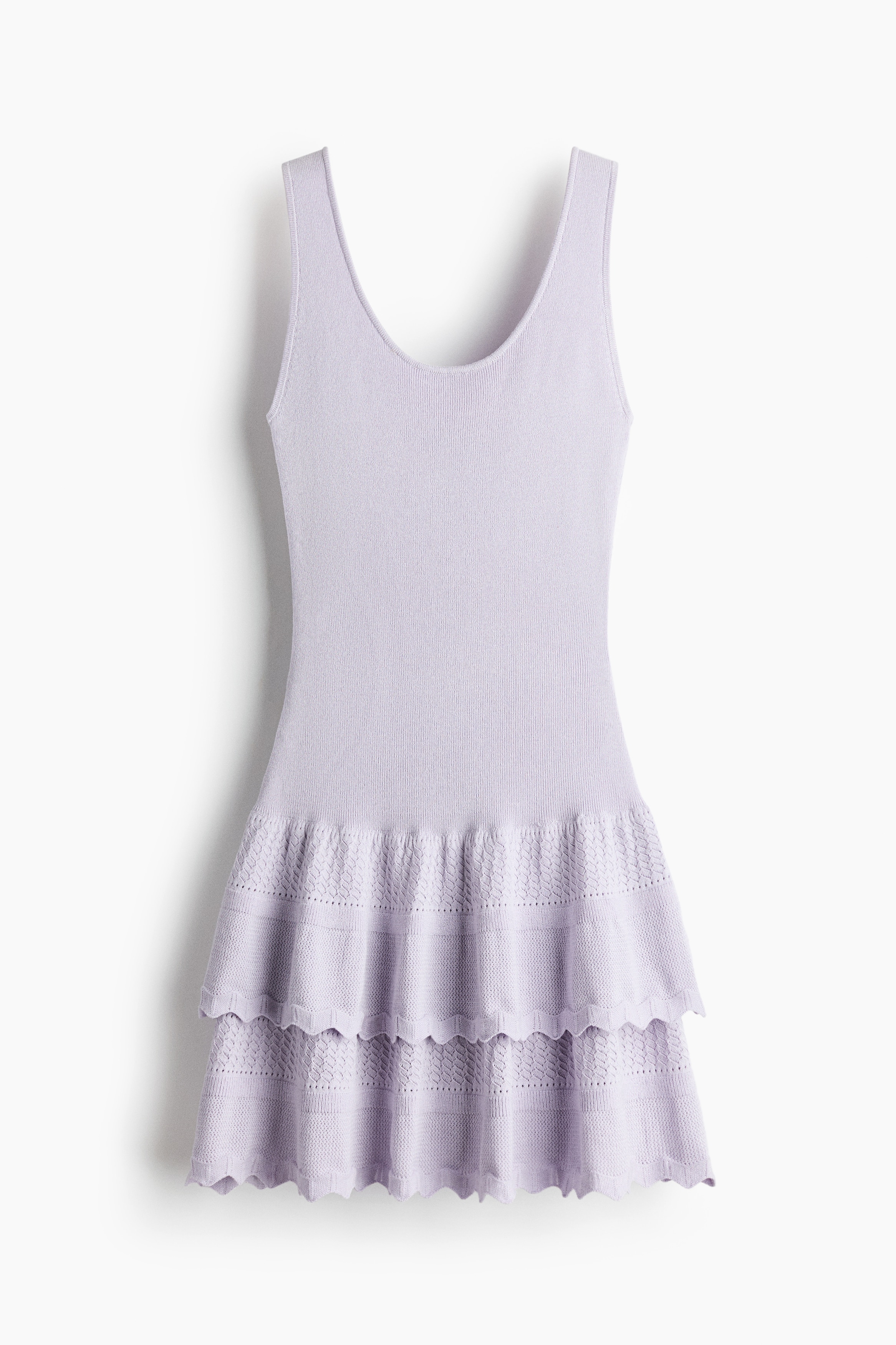 Tiered-skirt dress - Light purple/Light yellow