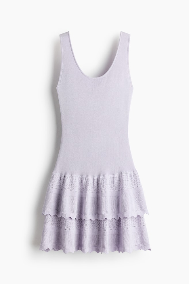 Kleid mit Stufenjupe - Helllila/Hellgelb - 1