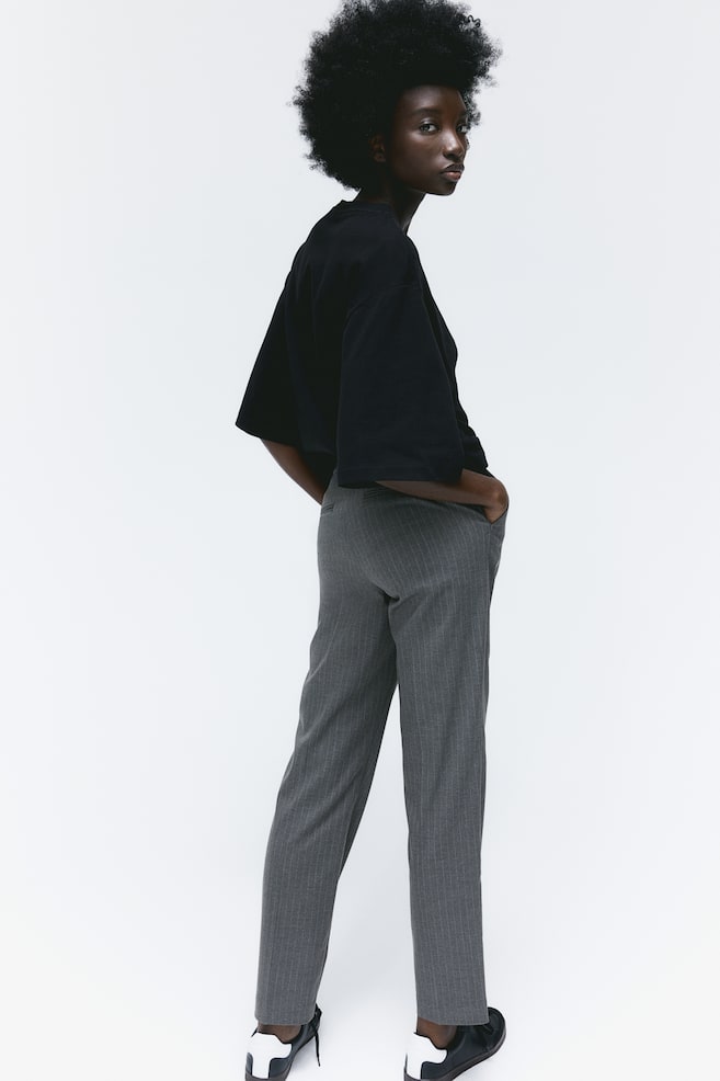 Slim twill trousers - Dark grey/Pinstriped/Black/Grey/Red - 4