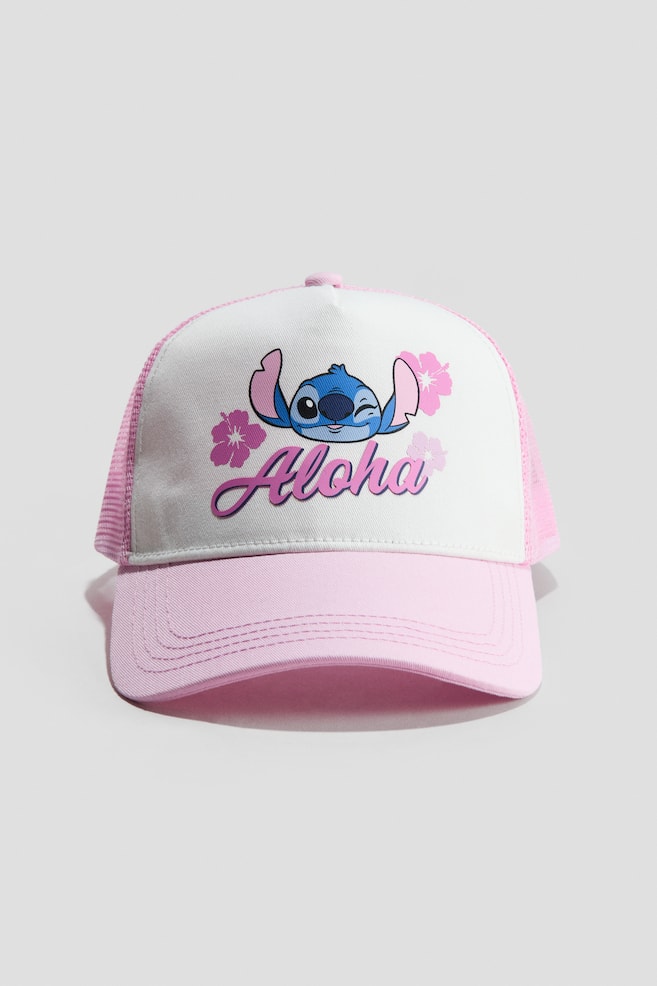Motif-detail trucker cap - Pink/Lilo & Stitch - 1