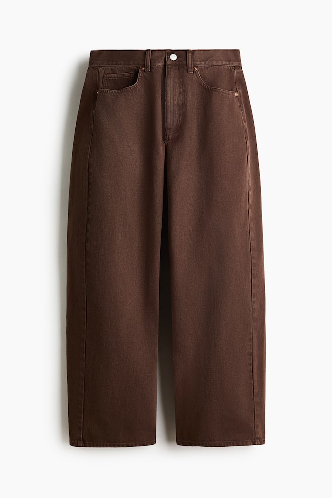 Barrel Regular Waist Jeans - Brown/Light denim blue/Dark denim blue - 1