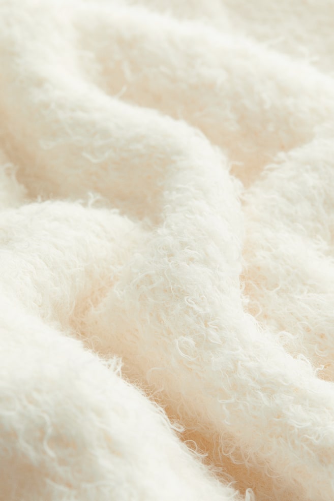 Fluffy-knit jumper - White/Black - 3