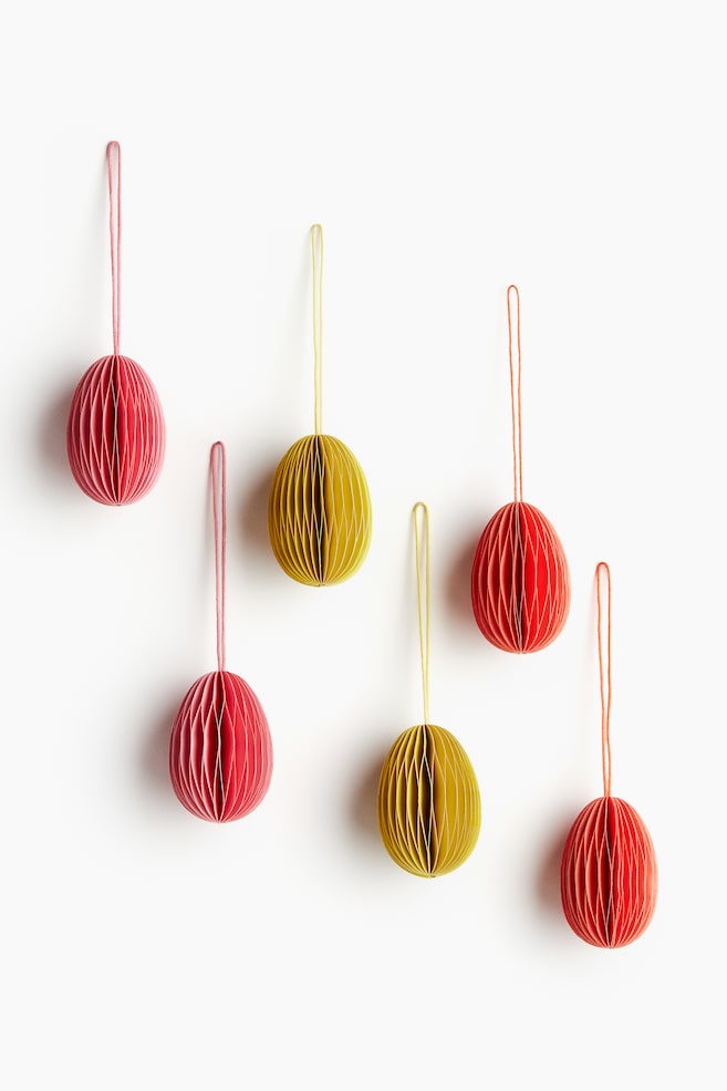 6-pack Easter decorations - Yellow/Pink/Red/Green/Olive green/Yellow/Light beige/Yellow - 1