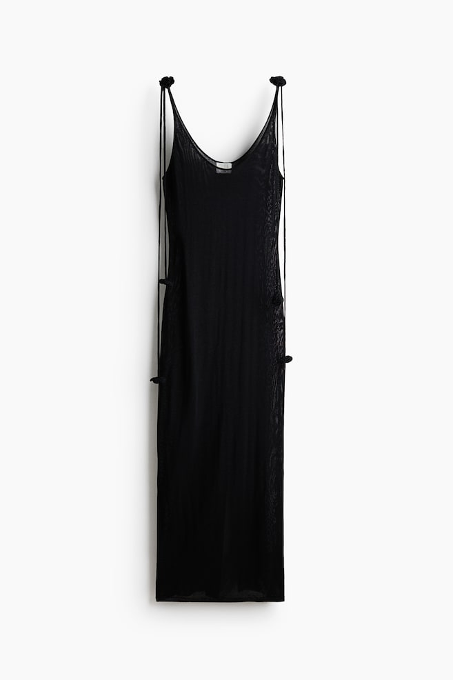 Fine-Knit Silk-Blend Dress - Black - 1