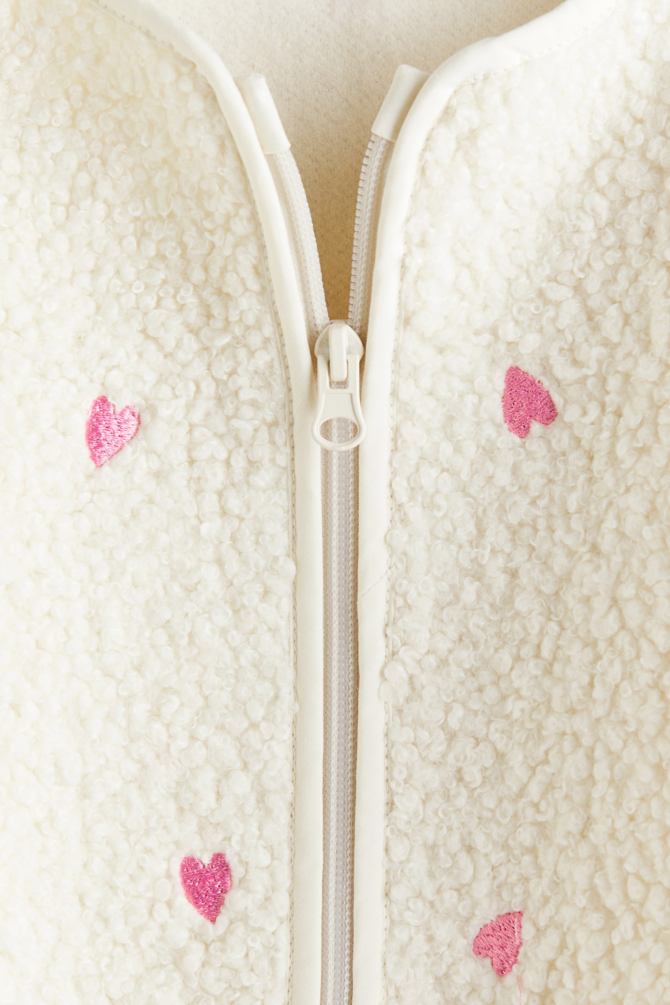 Teddy Fleece Jacket with Embroidered Details