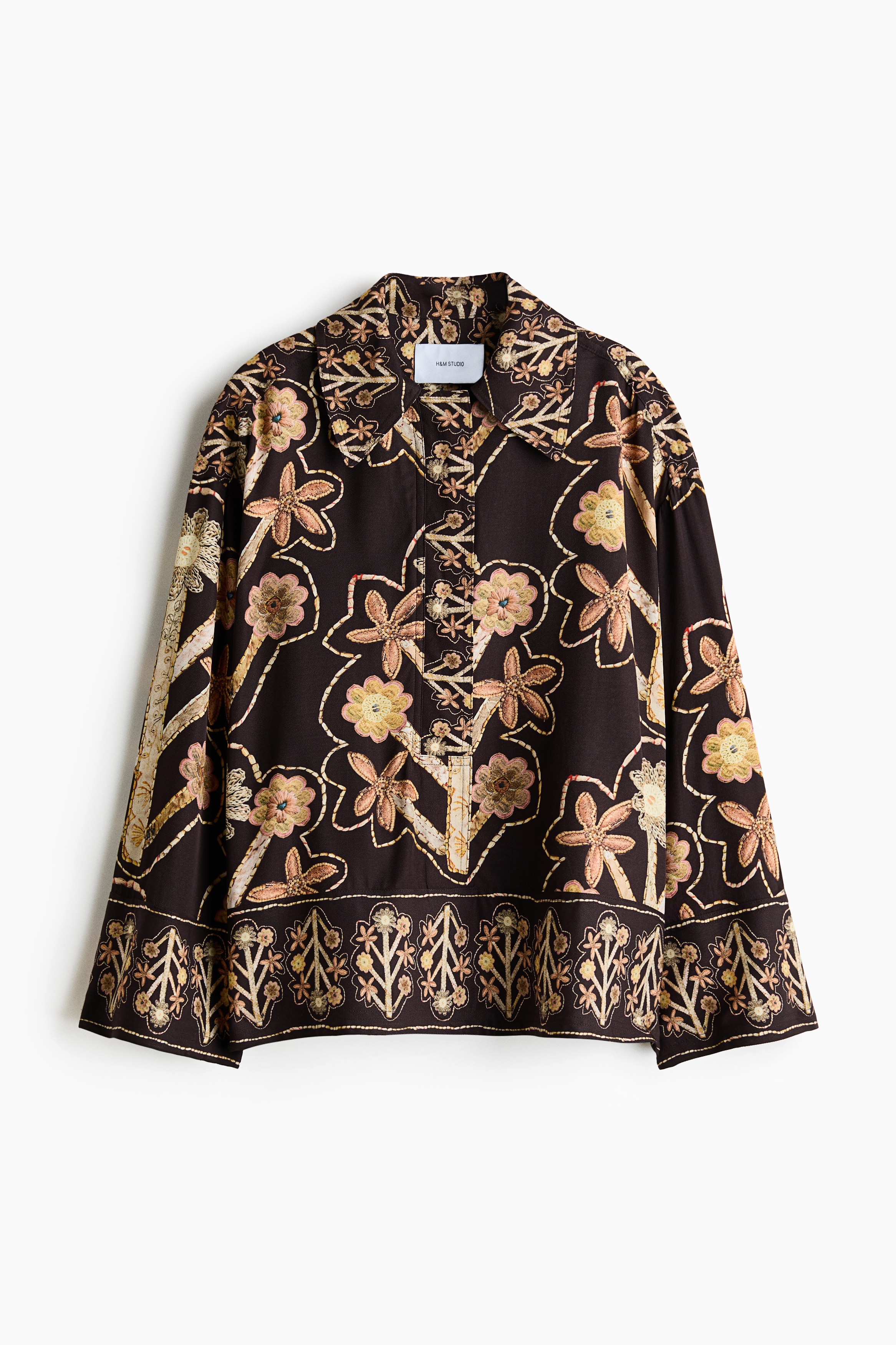 Floral-print popover shirt - Black/Floral
