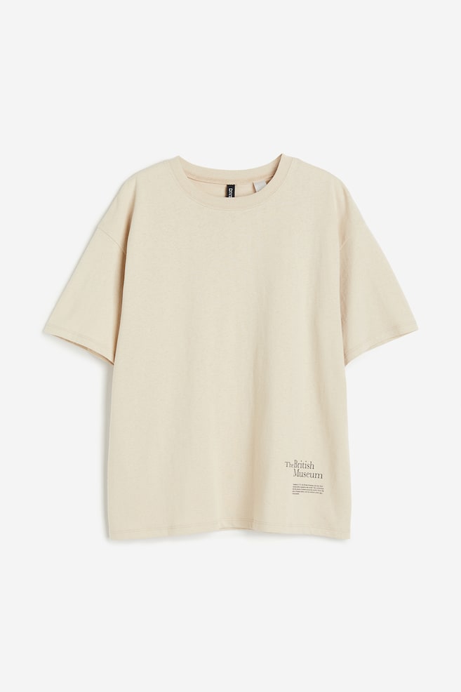 Oversized T-shirt med tryk - Lys beige/The British Museum/Lys kakigrøn/Korn/Sort/Katten Felix/Mørkegrå/The Offspring - 2
