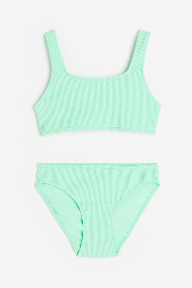 Textured bikini - Neon green/Orange/Light pink - 1