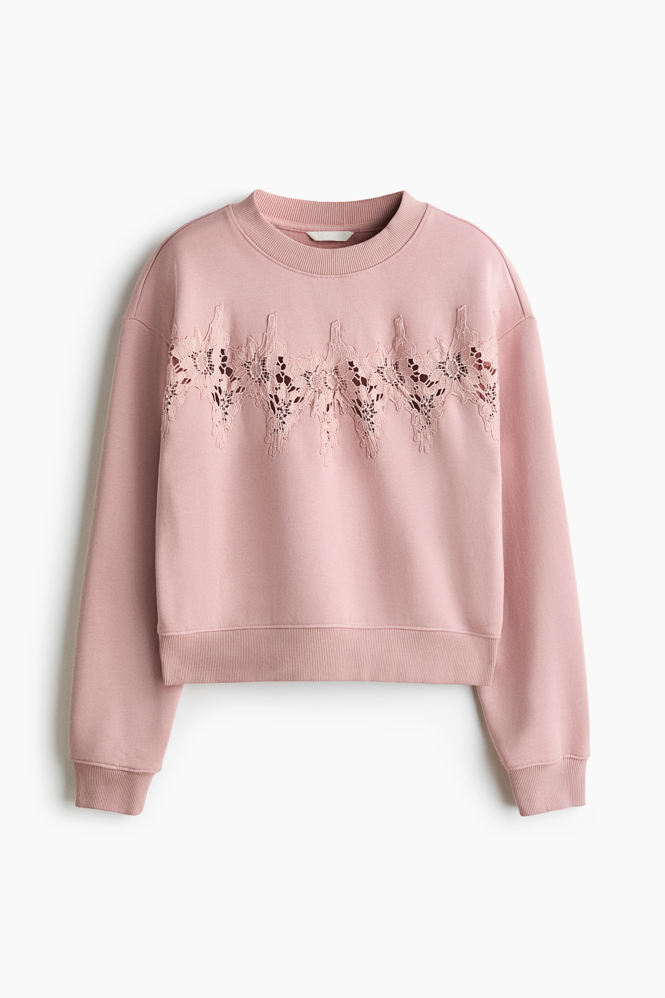 Lace-inset sweatshirt