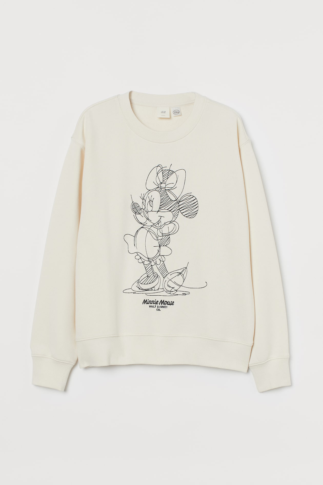 Sweatshirt with Printed Design - Crew-neck - Long sleeve - White/Minnie ...